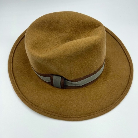 HAT ATTACK Tan Wool Fedora Hat main image 7